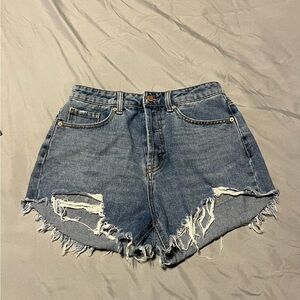 High waisted jean shorts